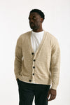 Cardigan in lino e poliestere beige malfile’ uomo Atomo factory - 1