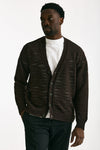 Cardigan in lino e poliestere marrone malfile’ uomo Atomo factory - 2