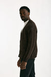 Cardigan in lino e poliestere marrone malfile’ uomo Atomo factory - 1