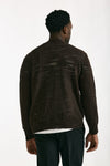 Cardigan in lino e poliestere marrone malfile’ uomo Atomo factory - 3