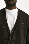 Cardigan in lino e poliestere marrone malfile’ uomo Atomo factory - 5