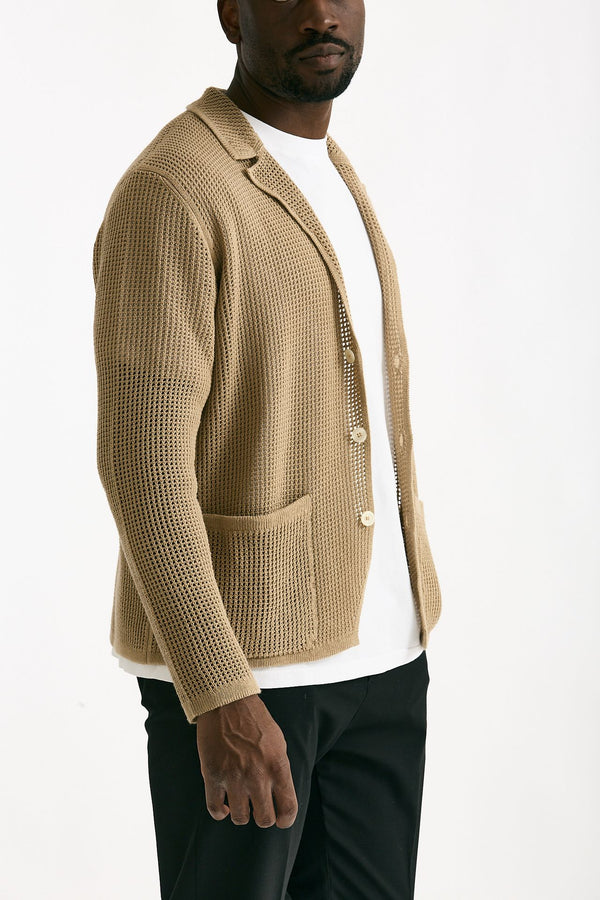 Cardigan in cotone e poliestere beige uomo Atomo factory
