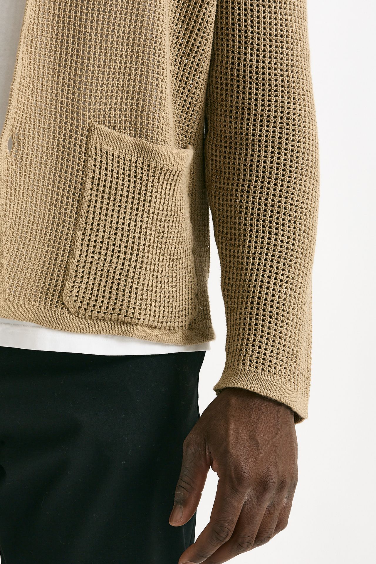 Cardigan in cotone e poliestere beige uomo Atomo factory - 5