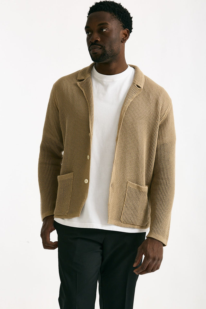 Cardigan in cotone e poliestere beige uomo Atomo factory - 1