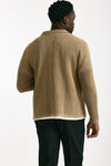 Cardigan in cotone e poliestere beige uomo Atomo factory - 4