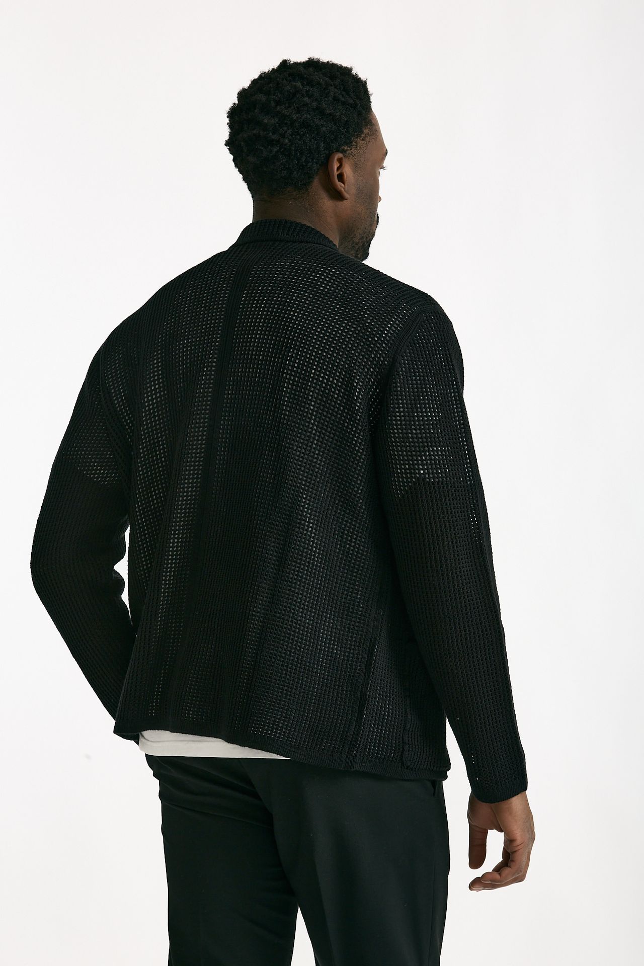 Cardigan in cotone e poliestere nero uomo Atomo factory - 4