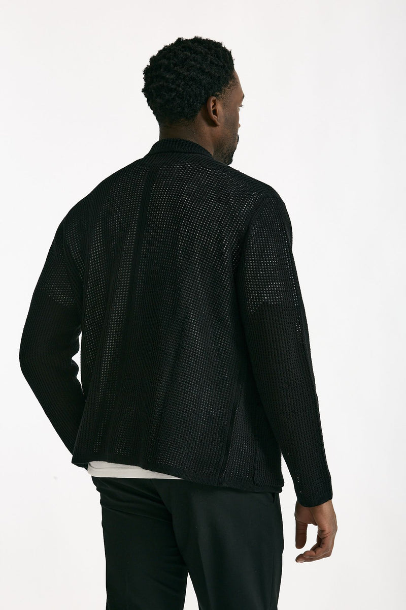 Cardigan in cotone e poliestere nero uomo Atomo factory - 4