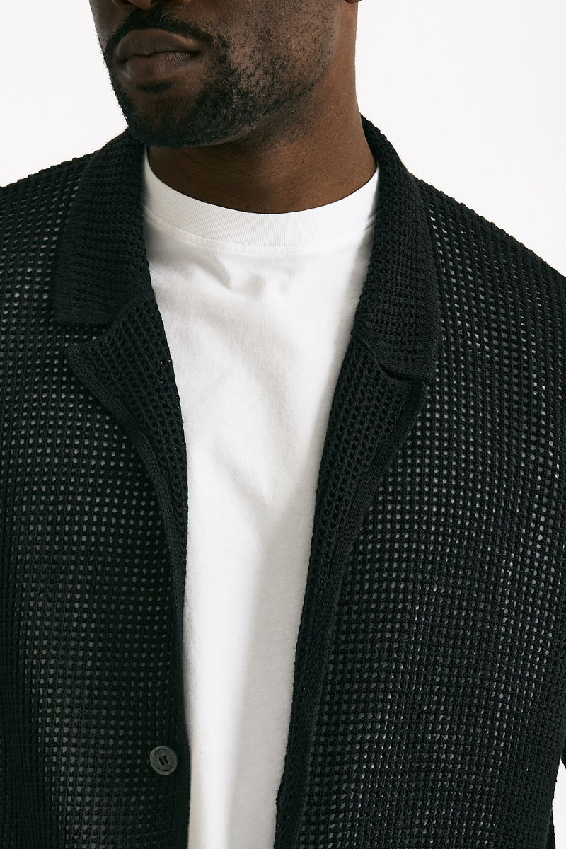 Cardigan in cotone e poliestere nero uomo Atomo factory - 5