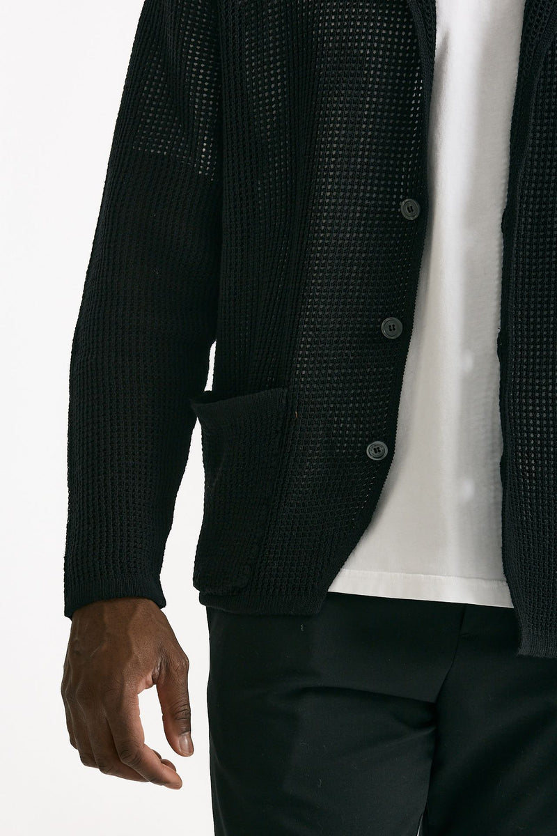 Cardigan in cotone e poliestere nero uomo Atomo factory - 6