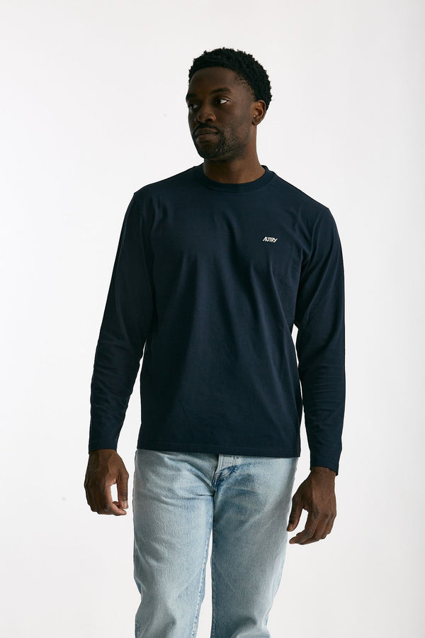 T-shirt in cotone blu uomo Autry