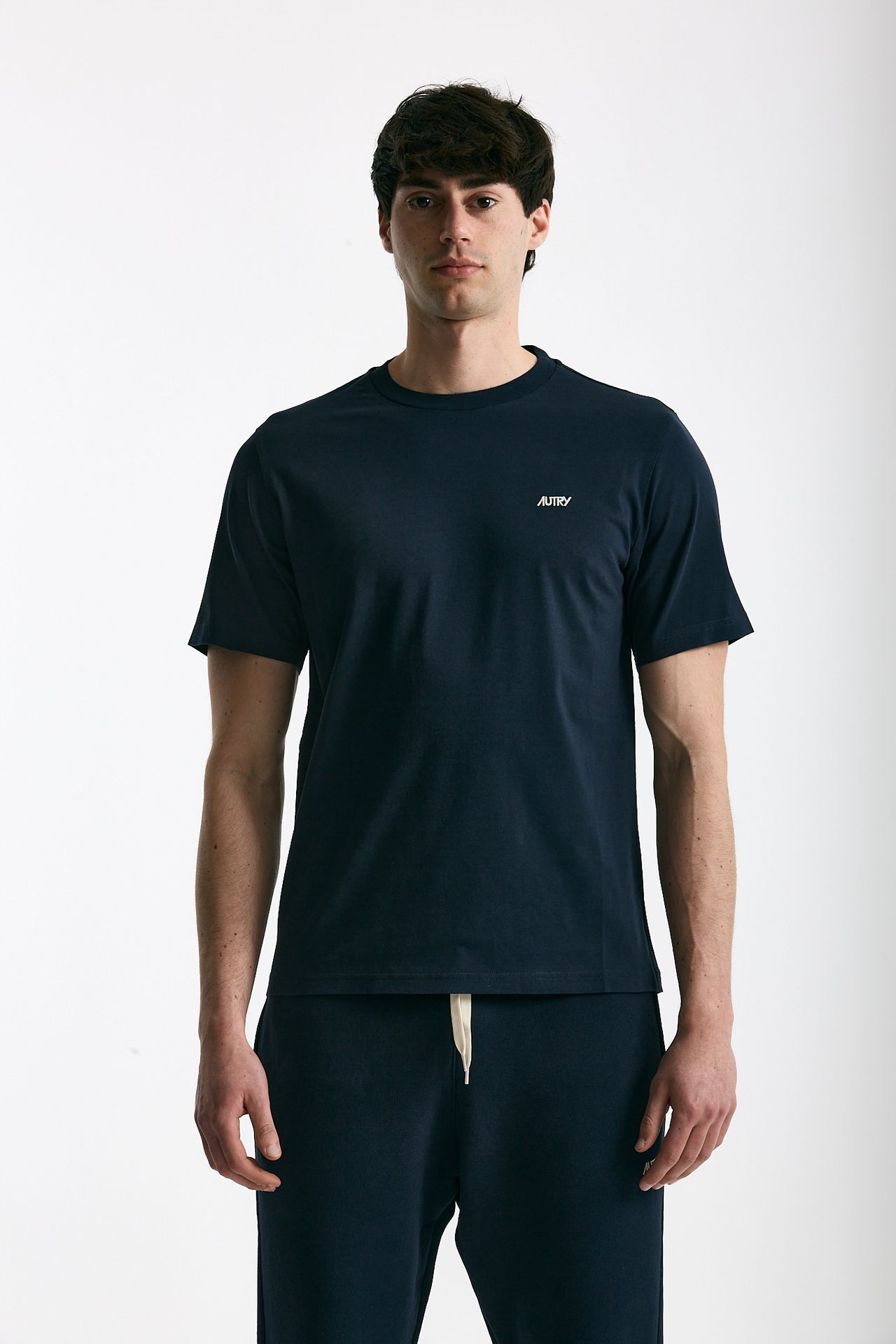 T-shirt girocollo in cotone blu uomo Autry - 1