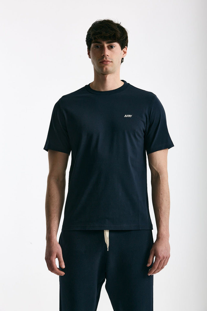T-shirt girocollo in cotone blu uomo Autry - 1