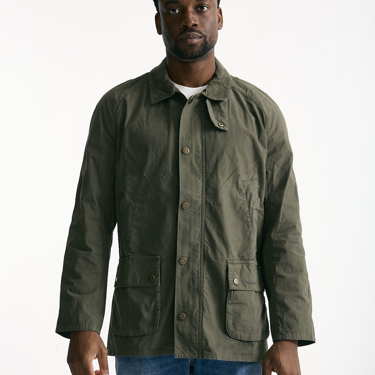 Giacca ASHBY CASUAL in cotone lavato verde/olive uomo Barbour - 8