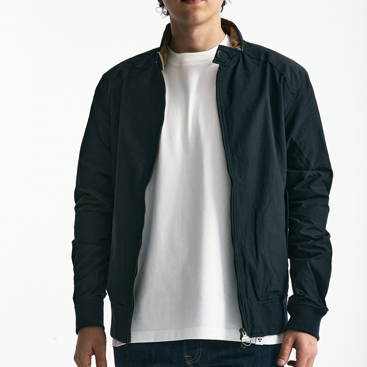 Bomber RECTIFIER HARRINGTON in nylon e cotone blu uomo Barbour - 8