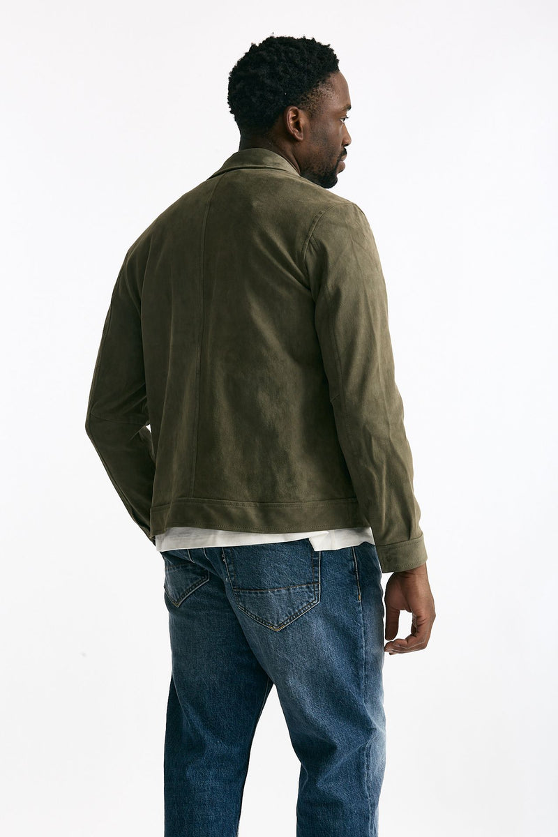 Giubbino in pelle scamosciata verde uomo Giorgio brato - 3