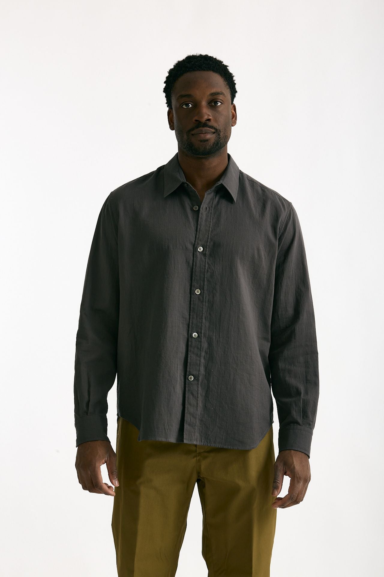 Camicia in cotone grigio uomo Covert - 2