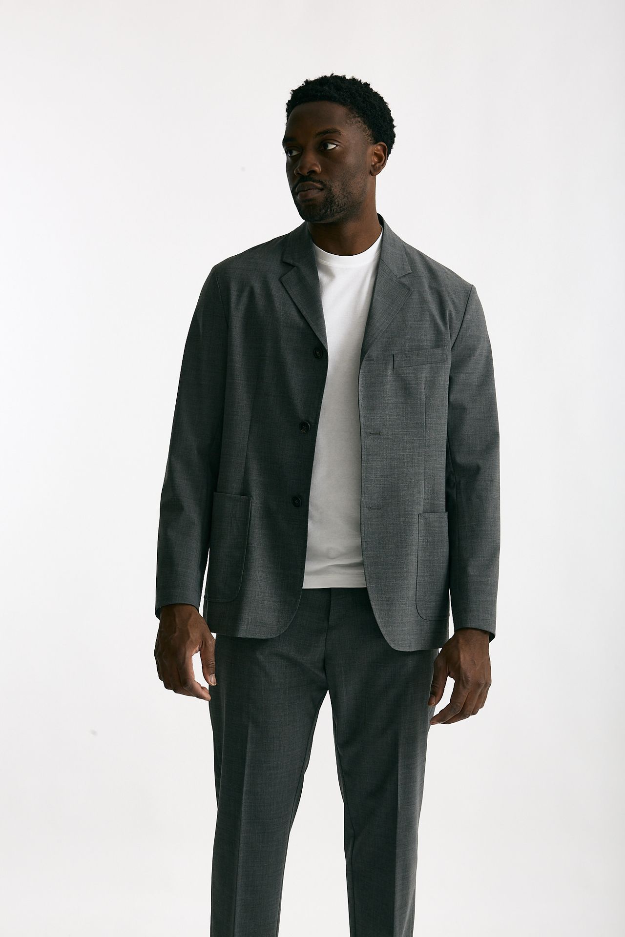 Giacca in poliestere e lana stretch grigio uomo Covert - 7