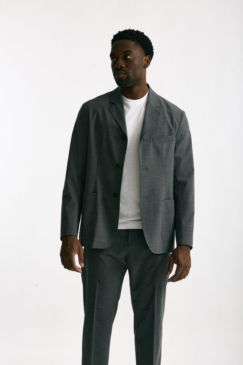 Giacca in poliestere e lana stretch grigio uomo Covert - 7