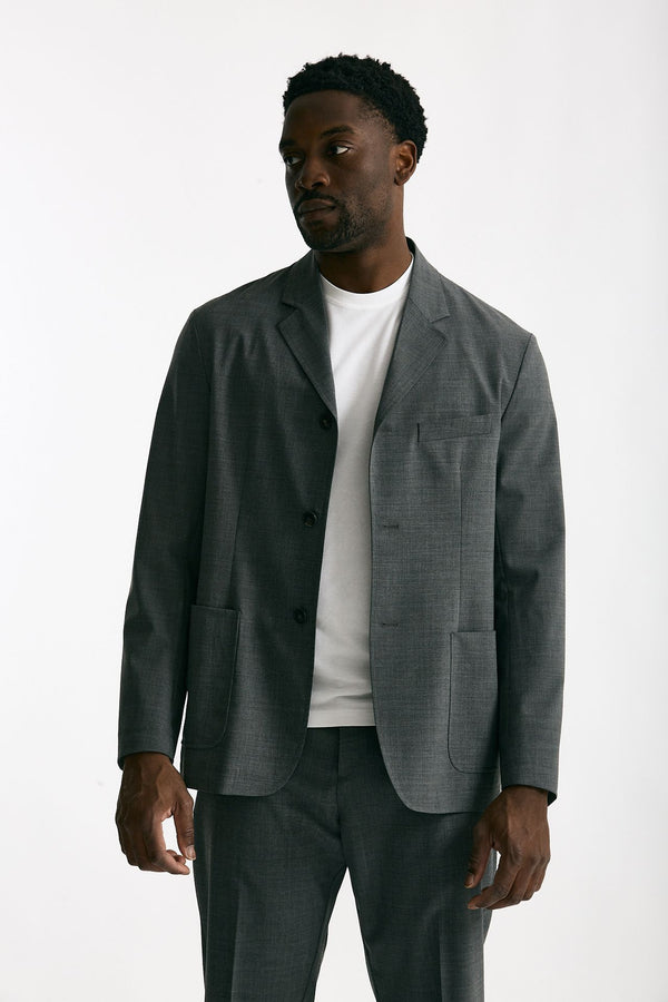 Giacca in poliestere e lana stretch grigio uomo Covert