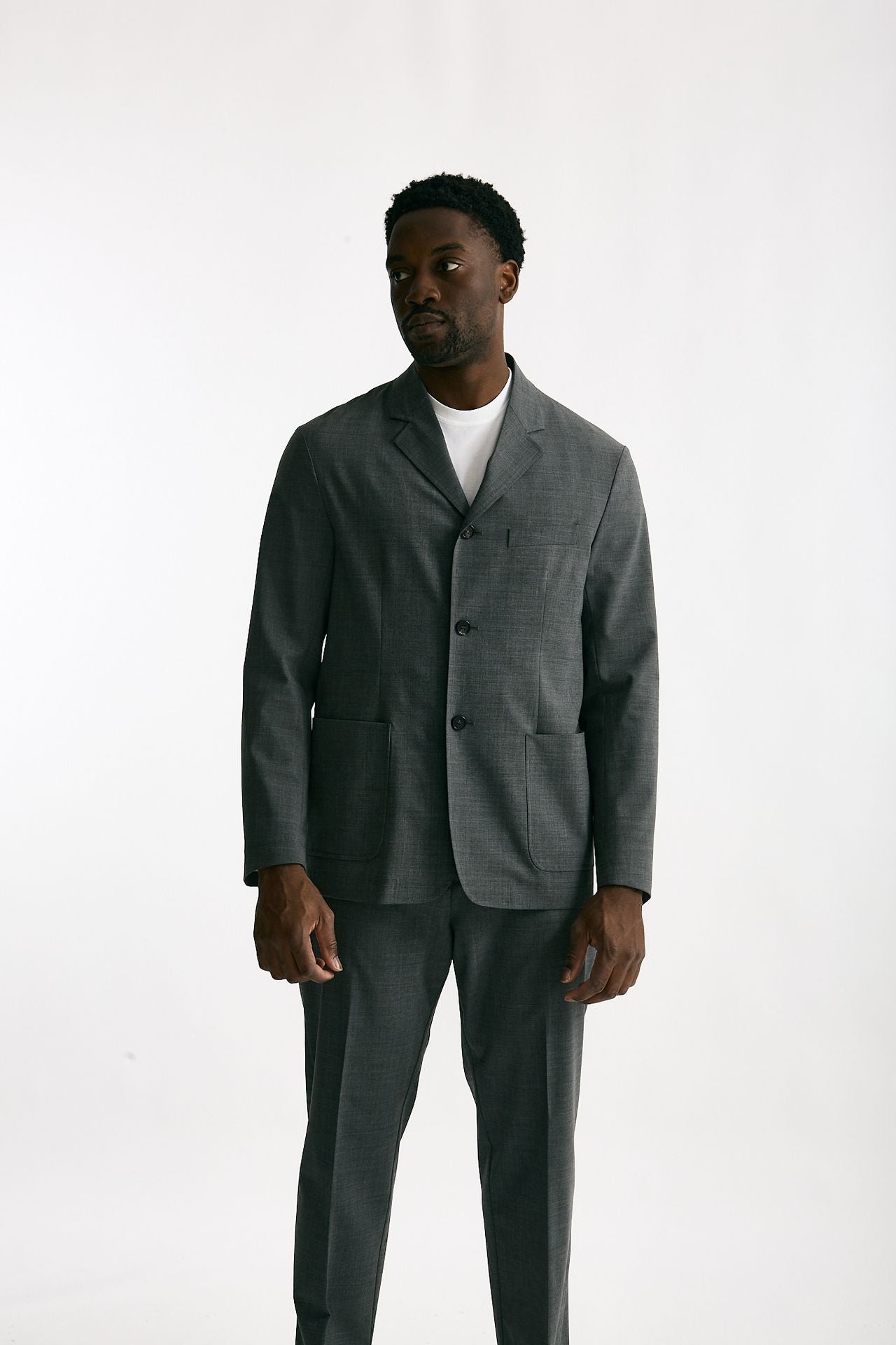 Giacca in poliestere e lana stretch grigio uomo Covert - 8