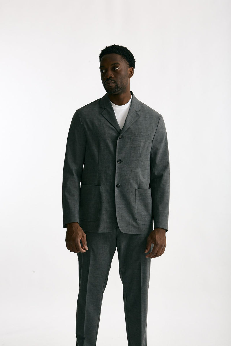 Giacca in poliestere e lana stretch grigio uomo Covert - 8