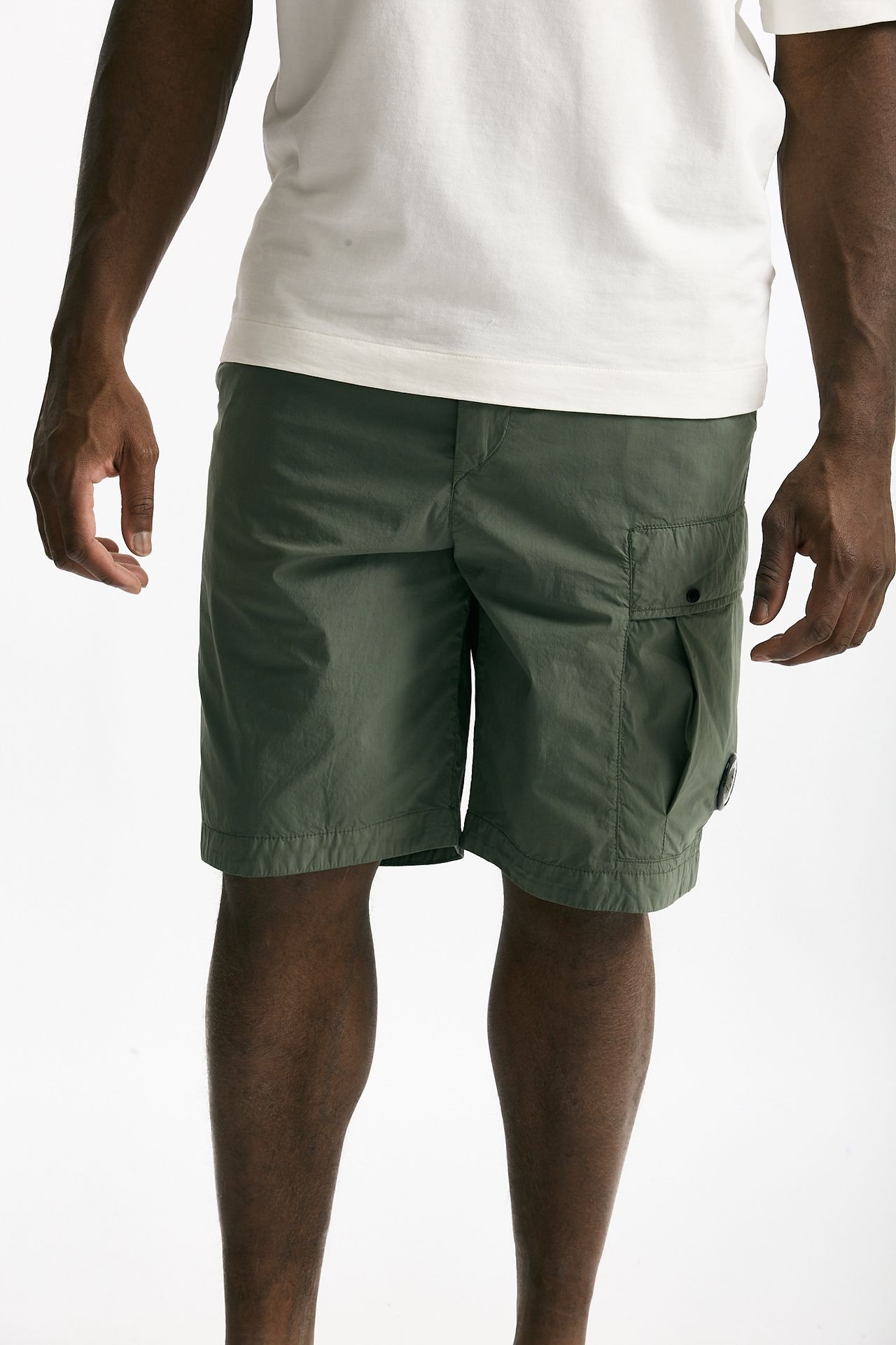 Bermuda in cotone e poliamide stretch verde uomo C.p. company - 2