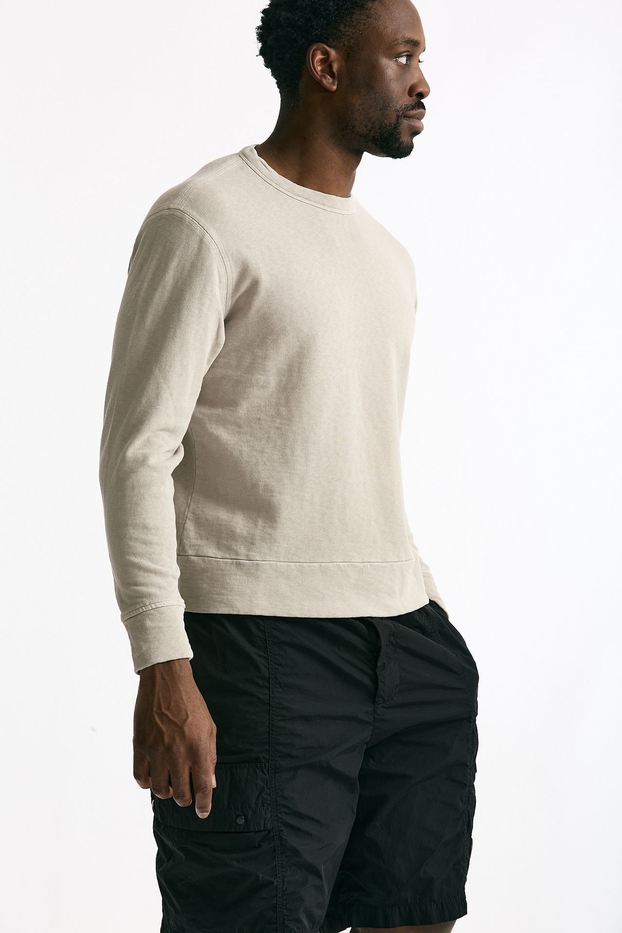 Felpa girocollo in cotone grigio chiaro uomo C.p. company - 4