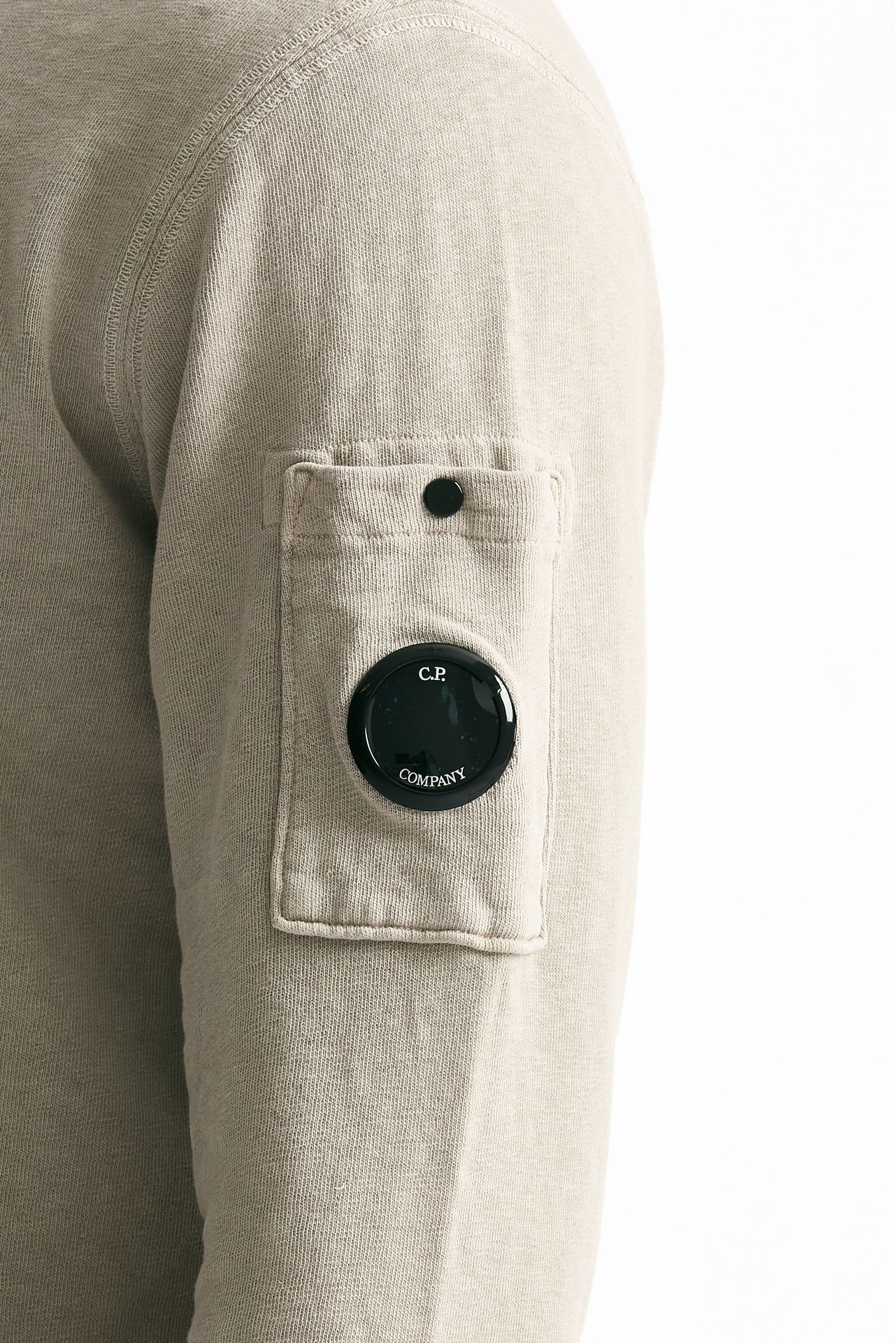 Felpa girocollo in cotone grigio chiaro uomo C.p. company - 6