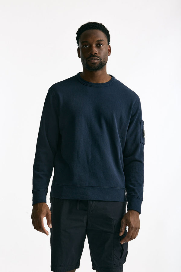 Felpa in cotone blu uomo C.p. company