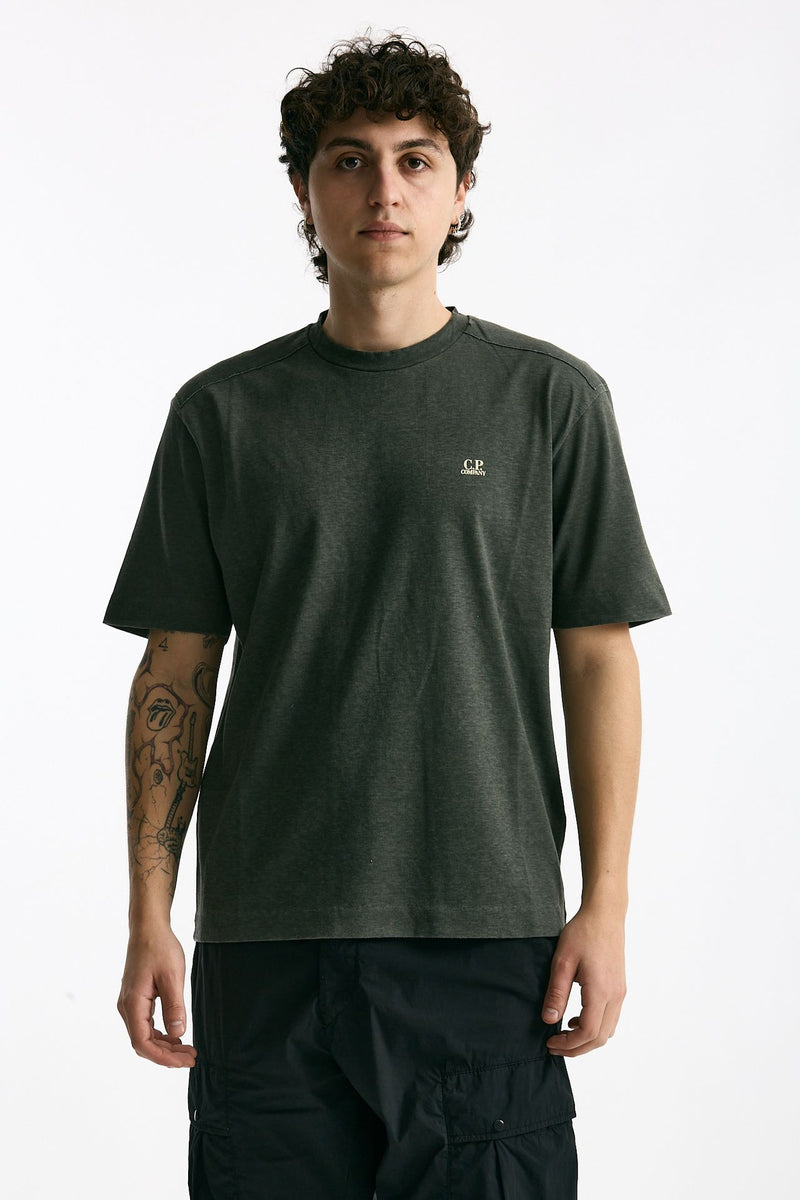 T shirt in cotone fiammato grigio uomo C.p. company - 1