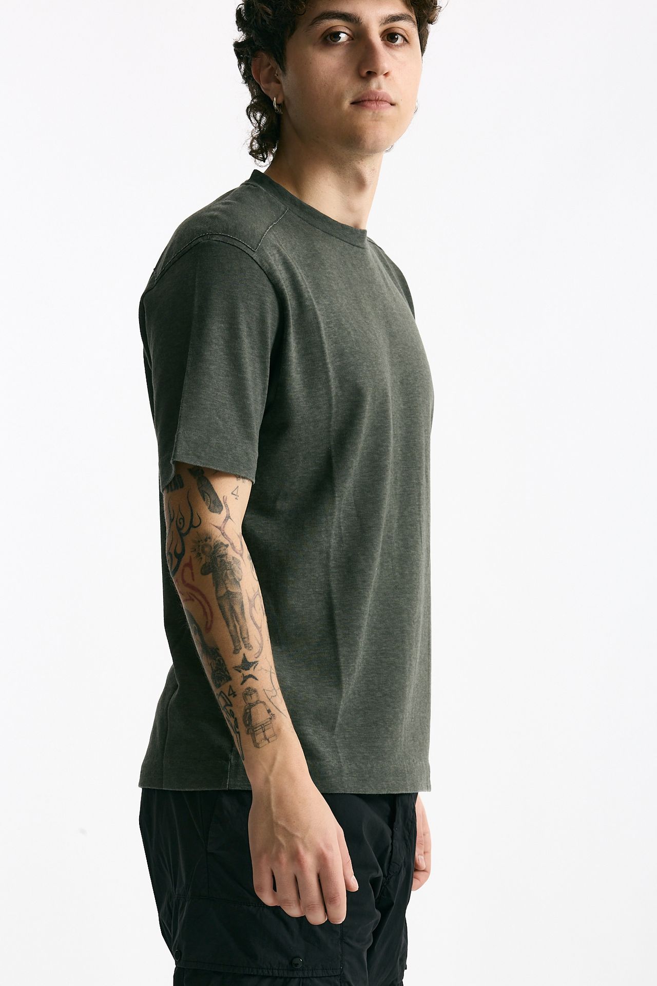T shirt in cotone fiammato grigio uomo C.p. company - 2
