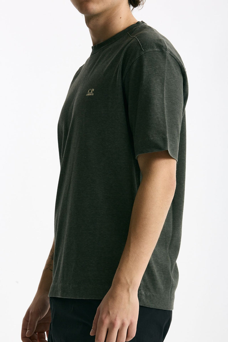 T shirt in cotone fiammato grigio uomo C.p. company - 4