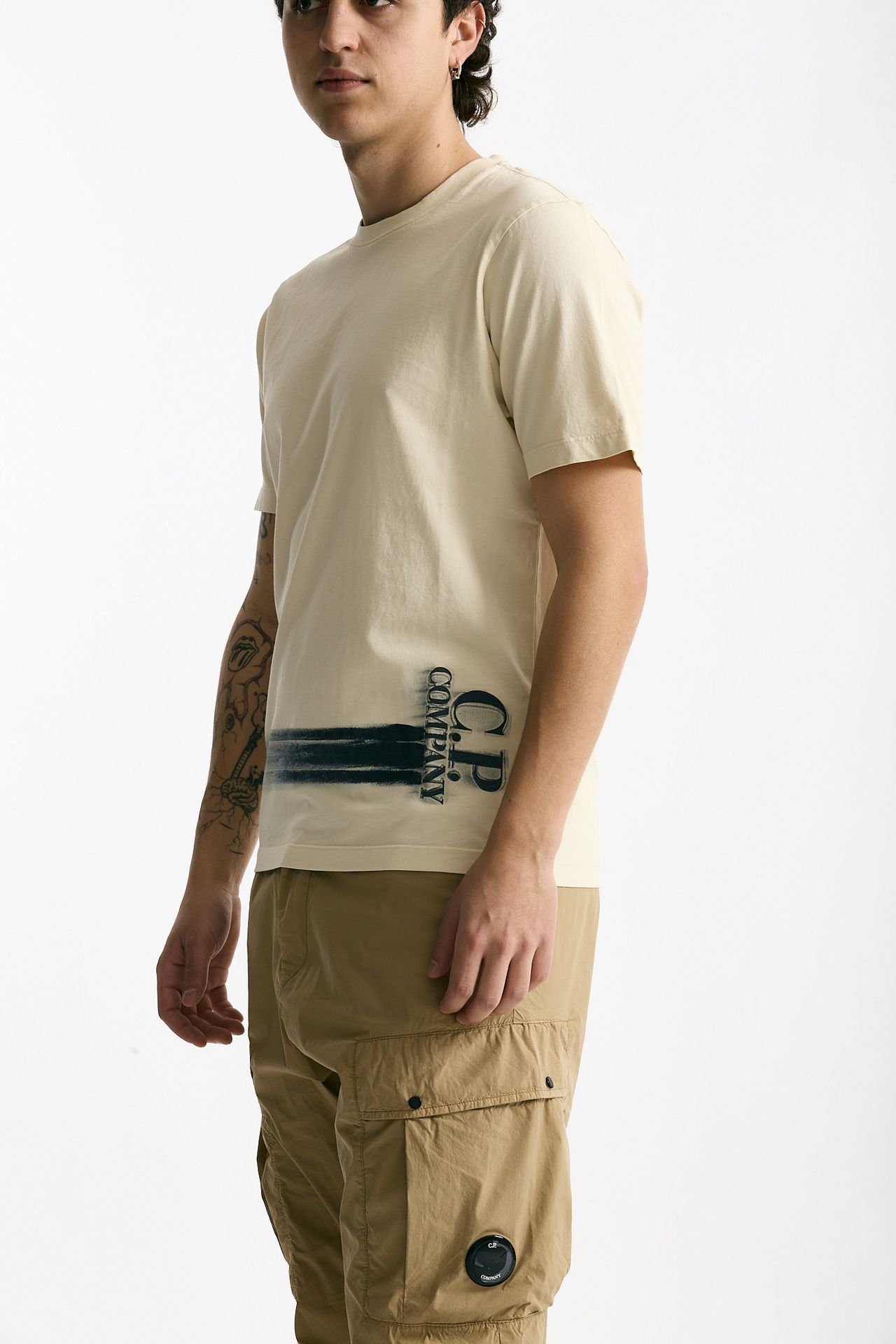 T shirt in cotone panna uomo C.p. company - 4