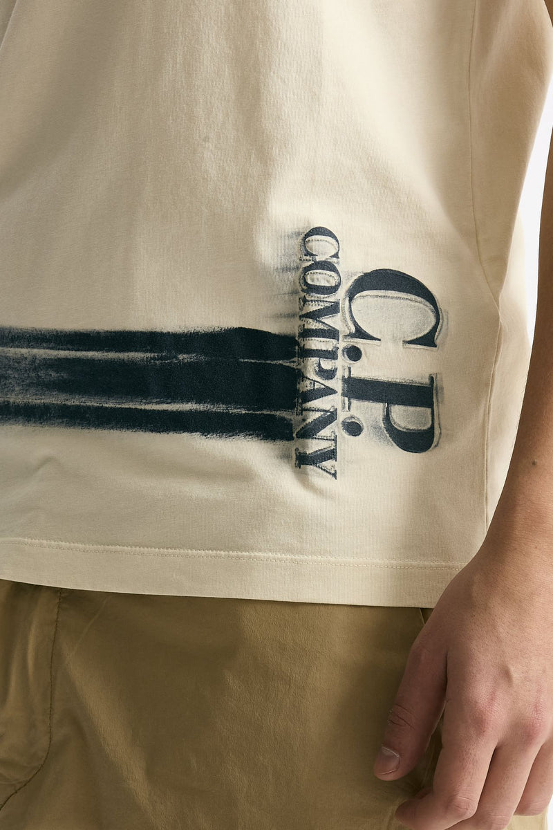 T shirt in cotone panna uomo C.p. company - 5