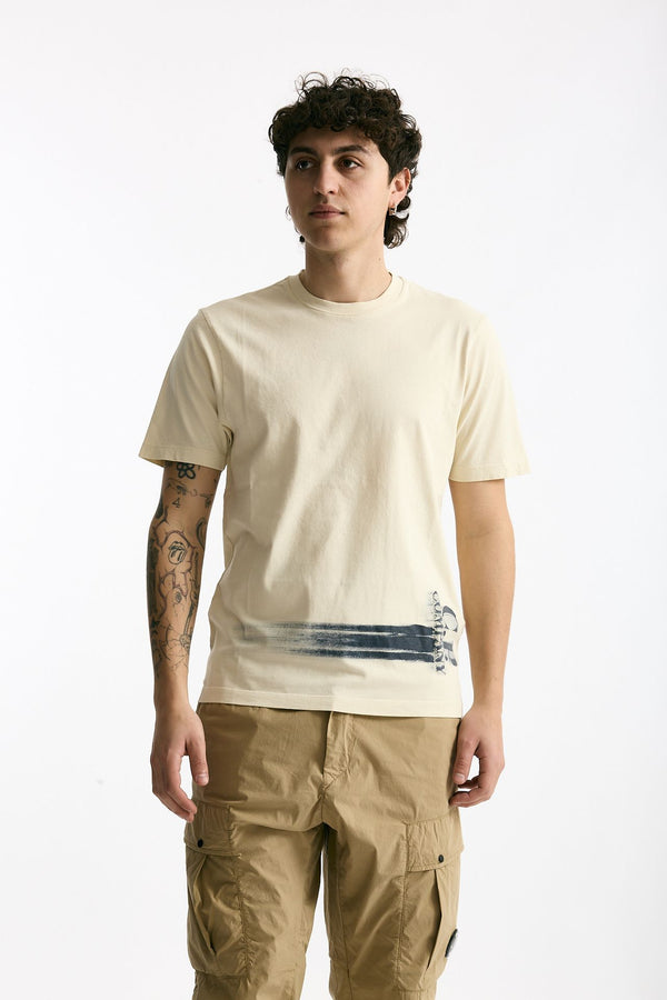 T shirt in cotone panna uomo C.p. company