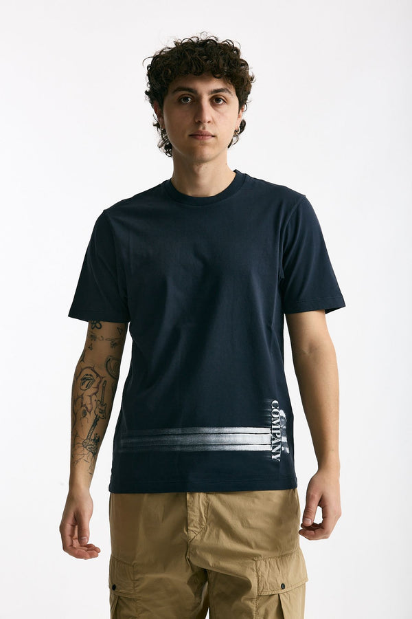 T shirt in cotone blu uomo C.p. company
