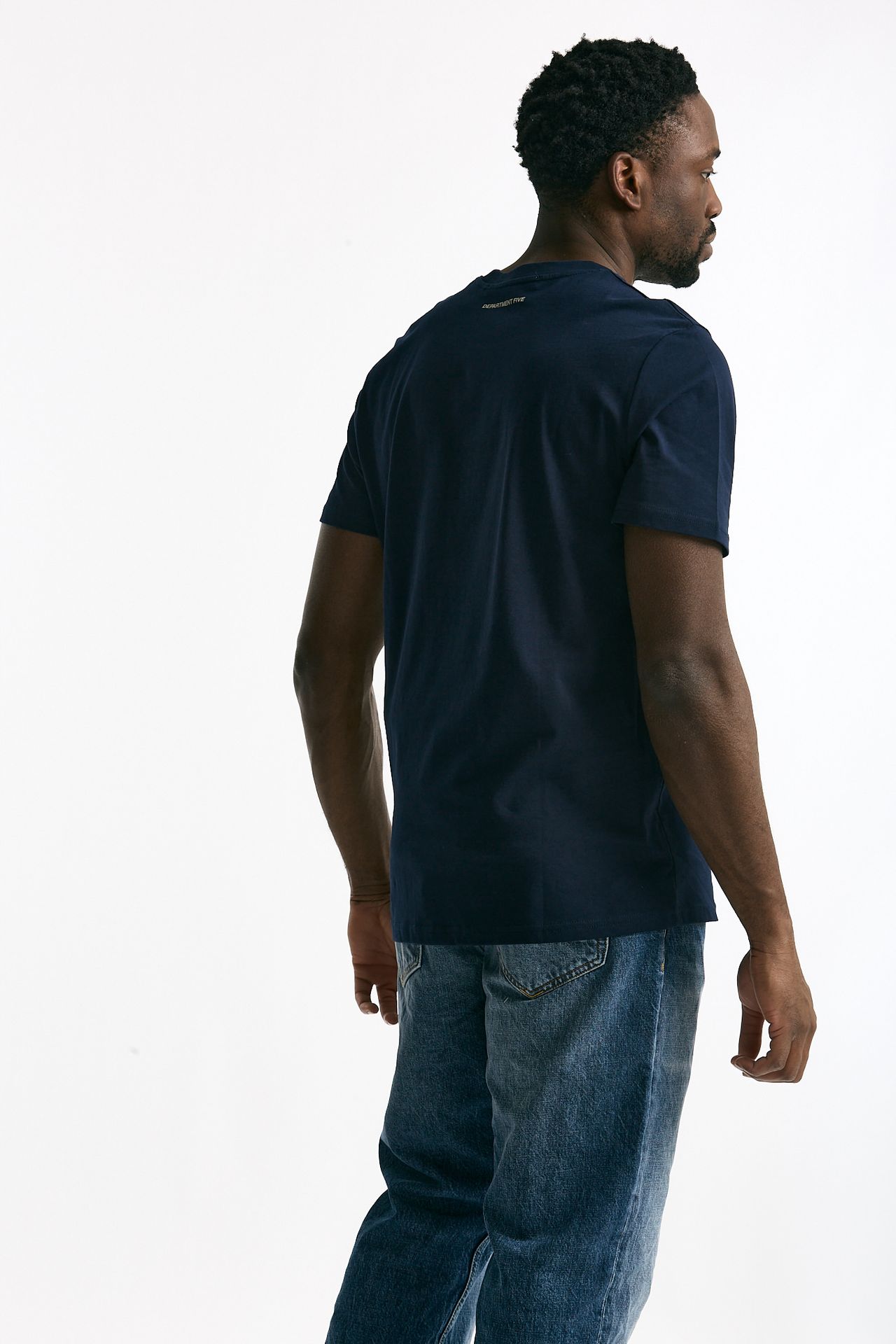 T-shirt girocollo in cotone blu uomo Department five - 3