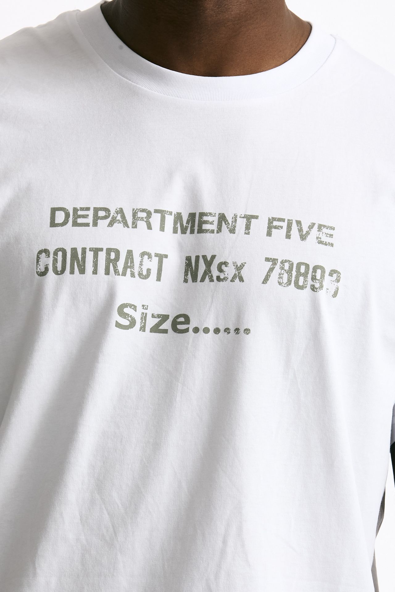 T-shirt girocollo in cotone bianco uomo Department five - 5