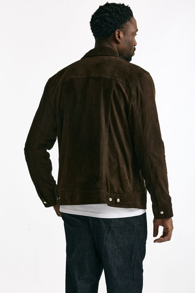 Giubbino in pelle scamosciata marrone uomo Department five - 3