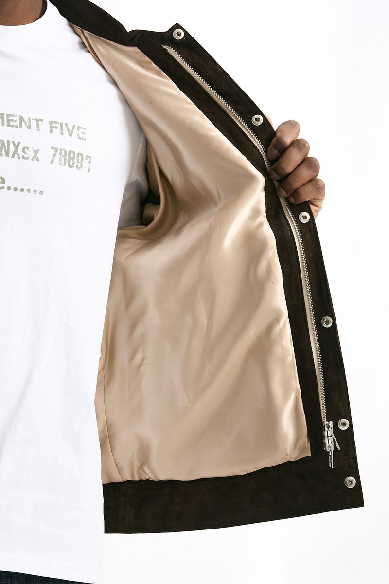 Giubbino in pelle scamosciata marrone uomo Department five - 8