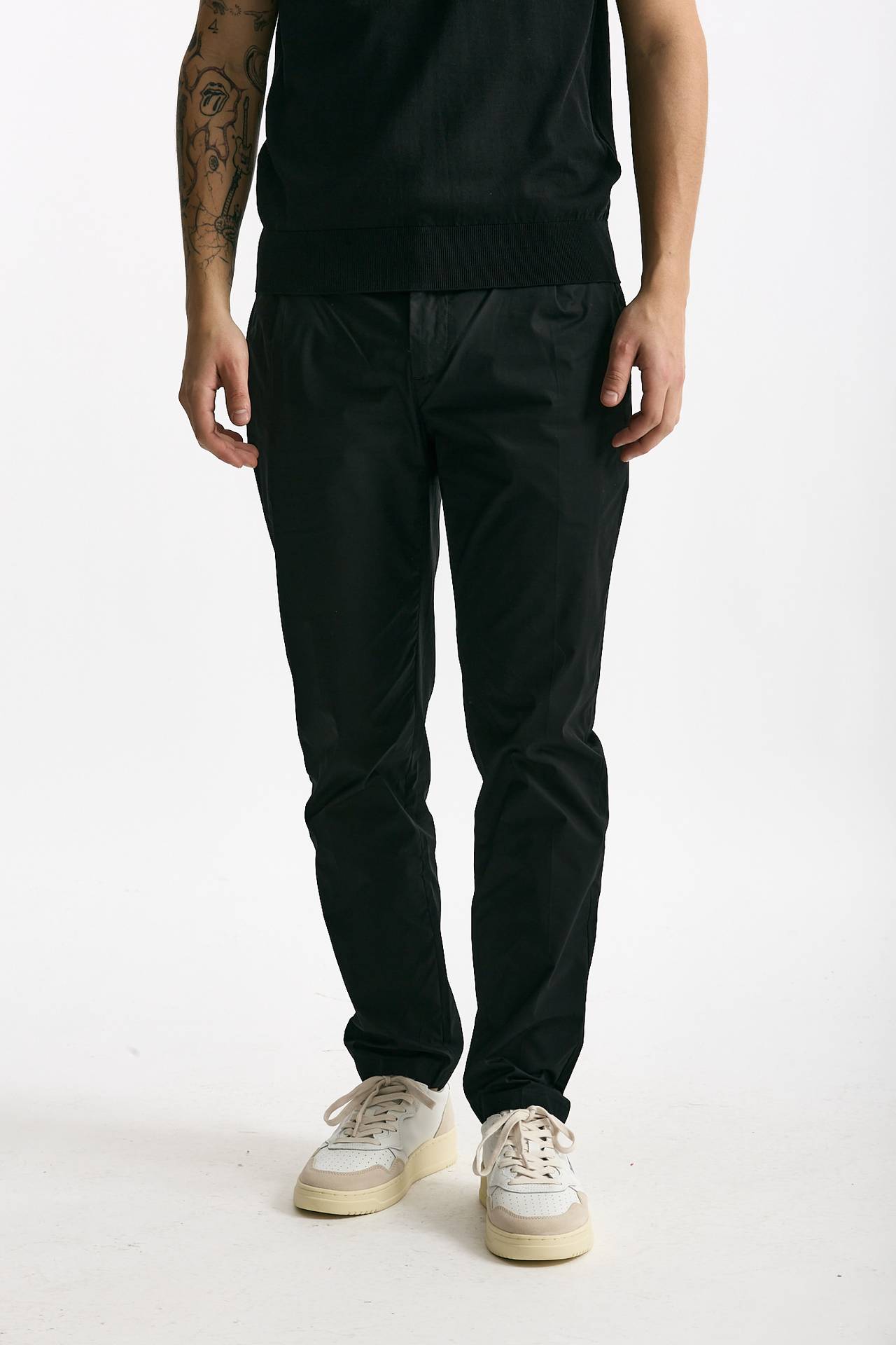 Pantalone PRINCE PENCES in cotone stretch nero uomo Department five - 1