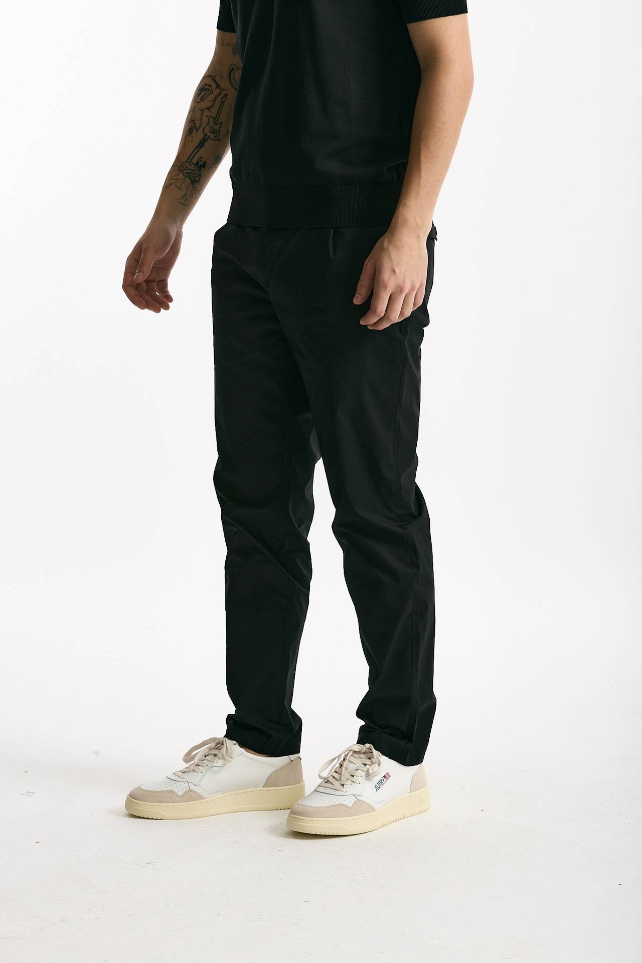 Pantalone PRINCE PENCES in cotone stretch nero uomo Department five - 4