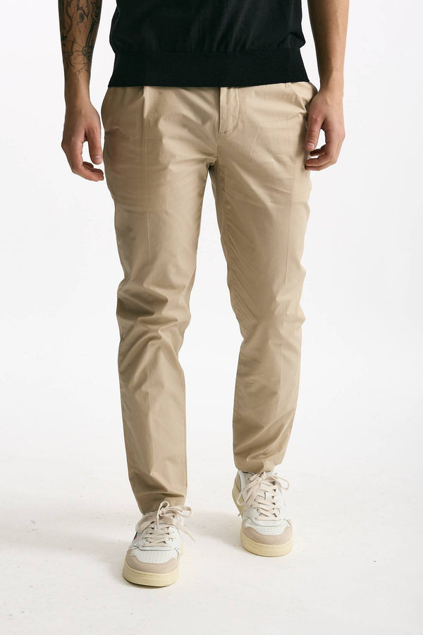Pantalone PRINCE PENCES in cotone stretch beige uomo Department five