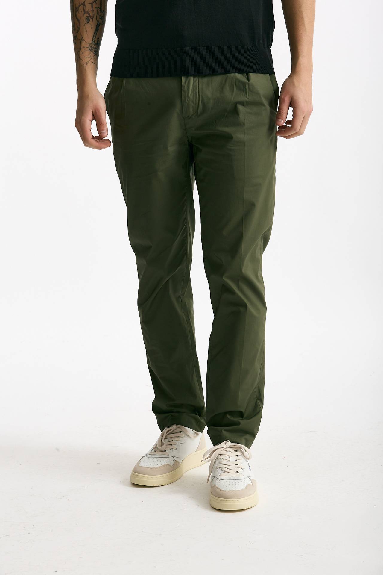 Pantalone PRINCE PENCES in cotone stretch verde uomo Department five - 1