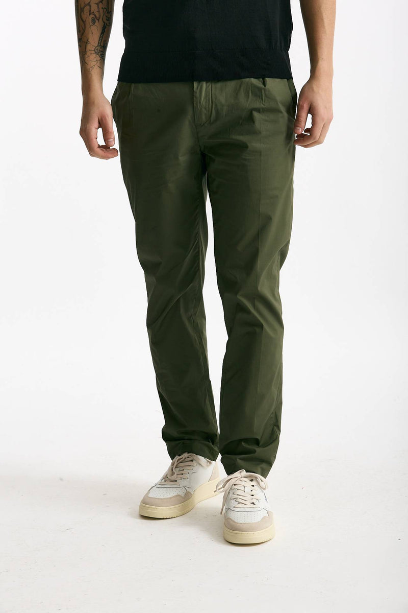 Pantalone PRINCE PENCES in cotone stretch verde uomo Department five - 1