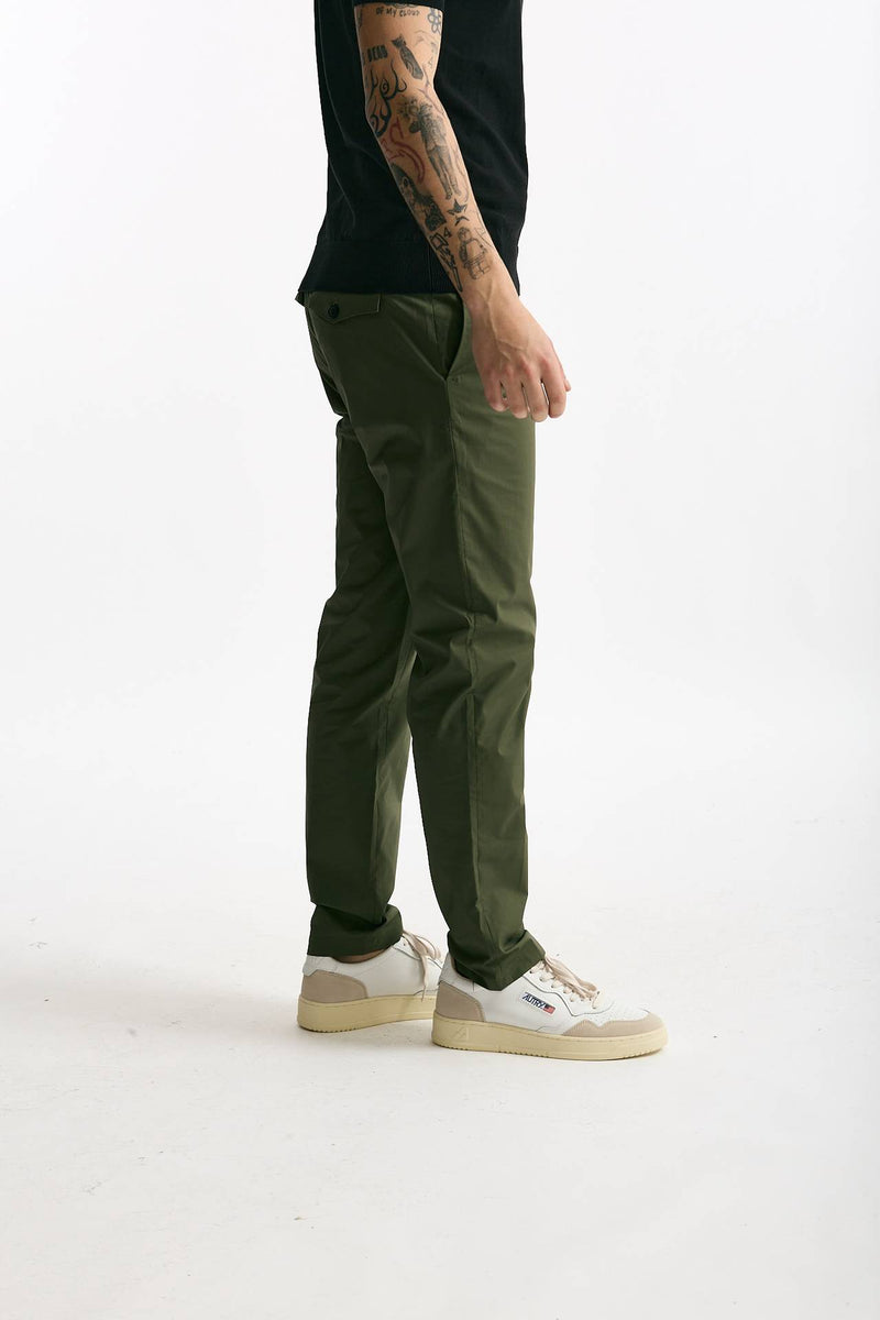 Pantalone PRINCE PENCES in cotone stretch verde uomo Department five - 2