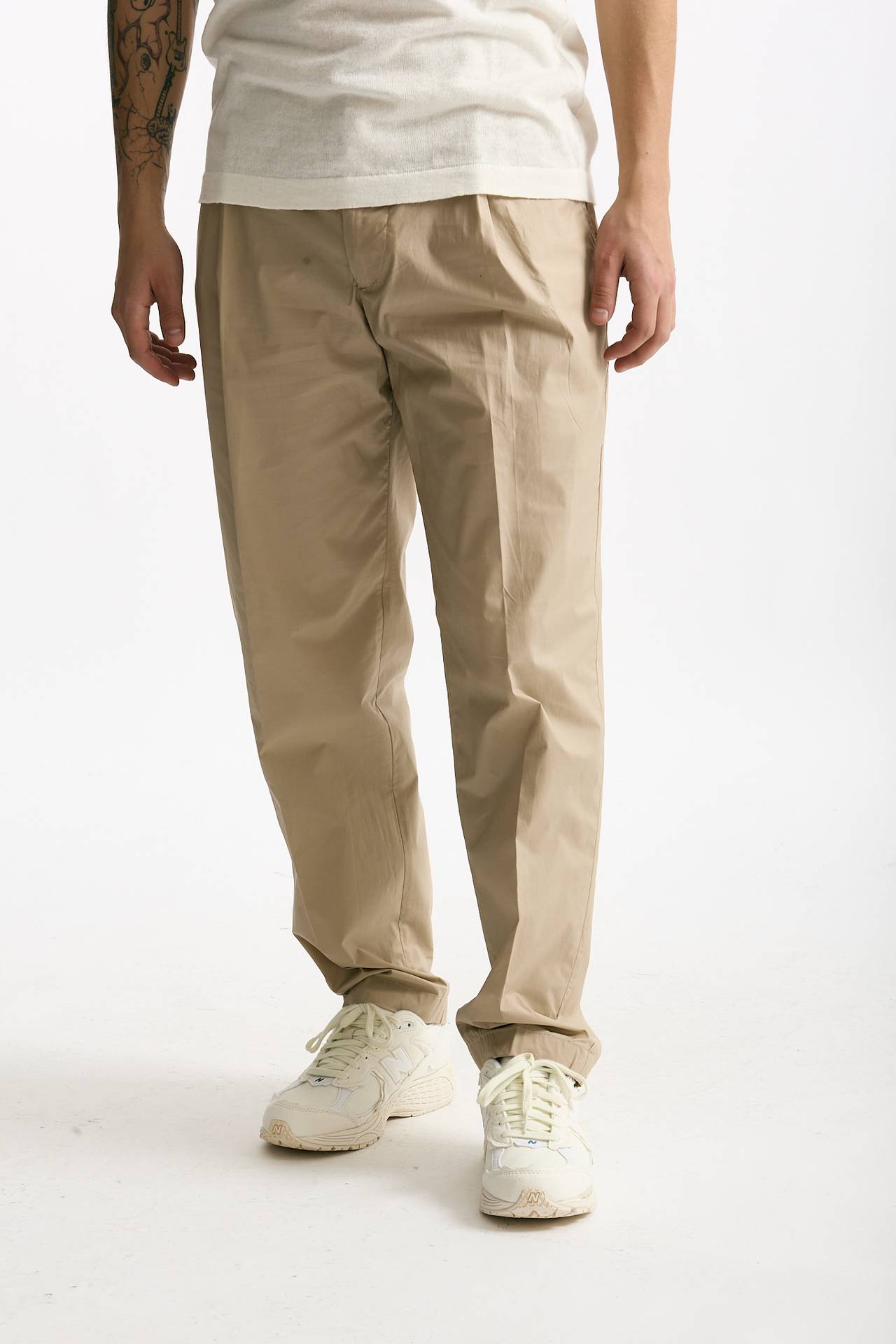 Pantalone GIN in cotone e lino stretch beige uomo Department five - 2