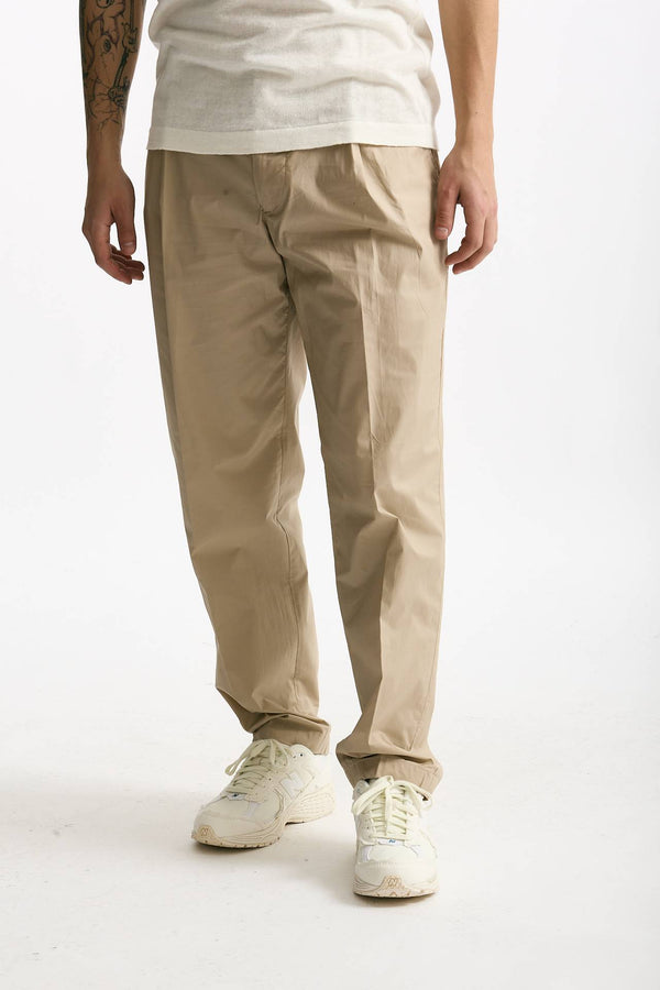 Pantalone GIN in cotone e lino stretch beige uomo Department five