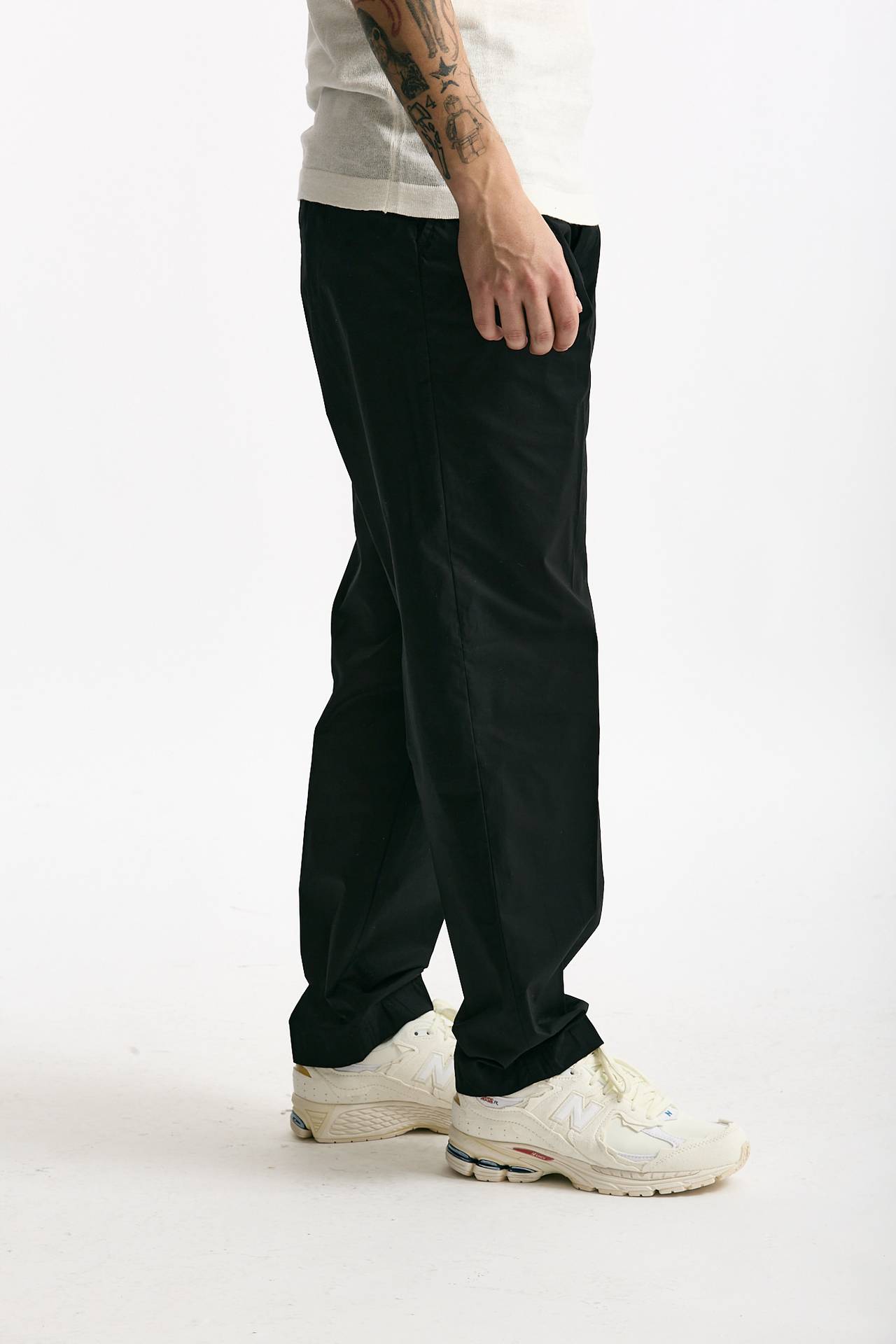 Pantalone GIN in cotone e lino stretch nero uomo Department five - 3