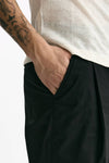 Pantalone GIN in cotone e lino stretch nero uomo Department five - 5
